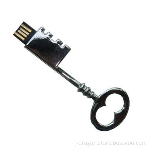 Metal Key USB Disk, UDP High-speed Chipset, Stainless Steel Body and Laser Engraving